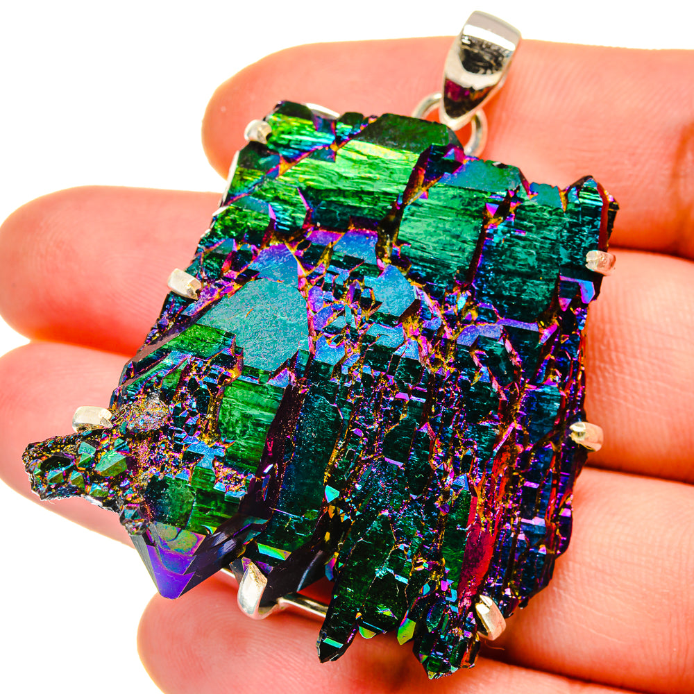 Titanium Sunshine Druzy Pendants handcrafted by Ana Silver Co - PD15499