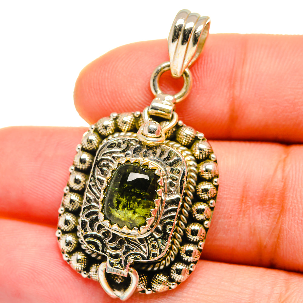 Green Tourmaline Pendants handcrafted by Ana Silver Co - PD15505