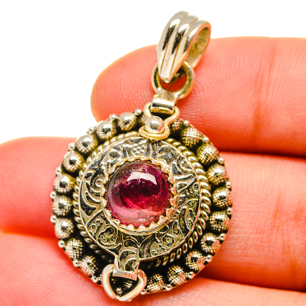 Pink Tourmaline Pendants handcrafted by Ana Silver Co - PD15512