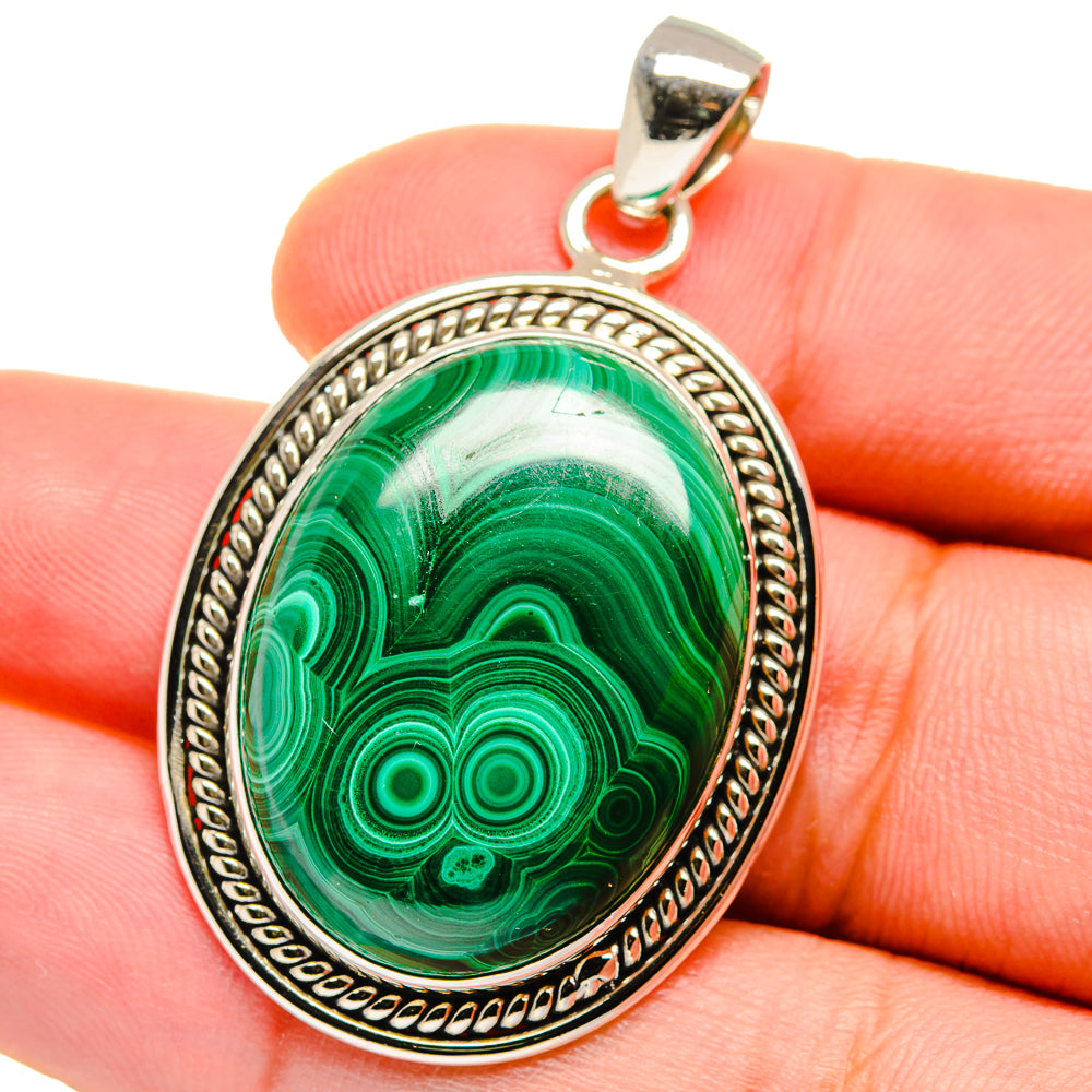 Malachite Pendants handcrafted by Ana Silver Co - PD15526