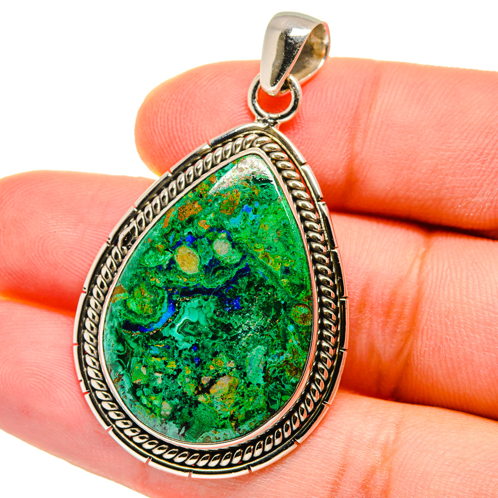 Chrysocolla Pendants handcrafted by Ana Silver Co - PD15537