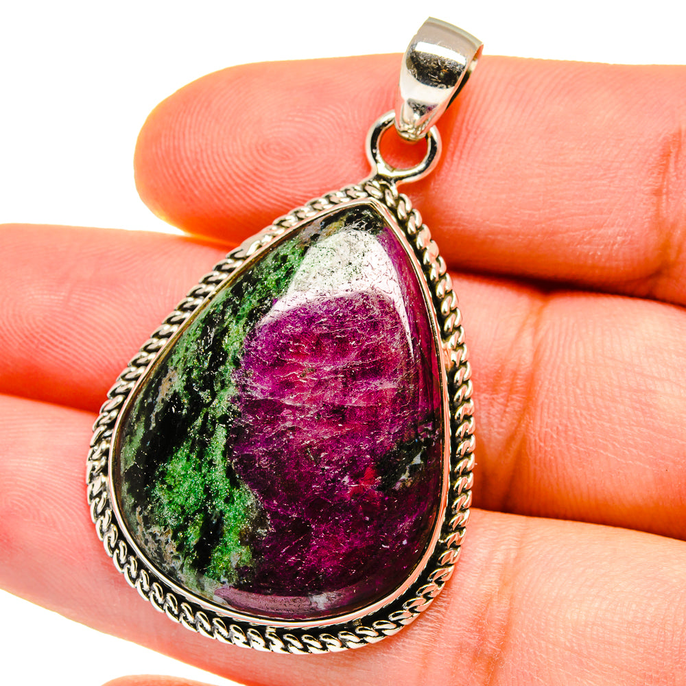 Ruby Zoisite Pendants handcrafted by Ana Silver Co - PD15555