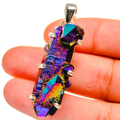 Titanium Sunshine Druzy Pendants handcrafted by Ana Silver Co - PD15560