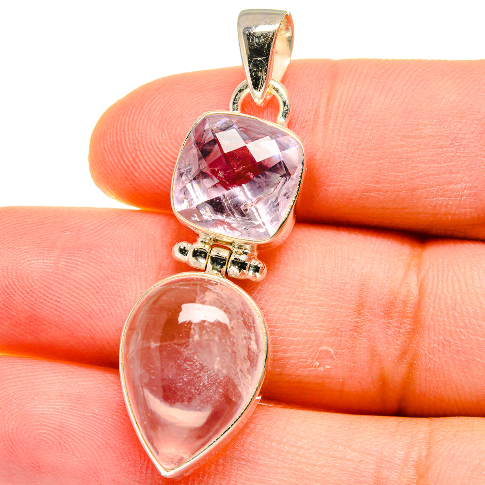 Rose Quartz Pendants handcrafted by Ana Silver Co - PD15562