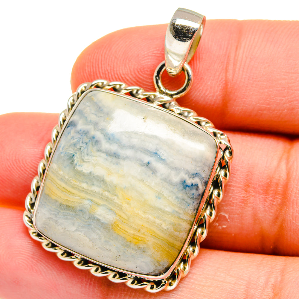 Blue Scheelite Pendants handcrafted by Ana Silver Co - PD15571