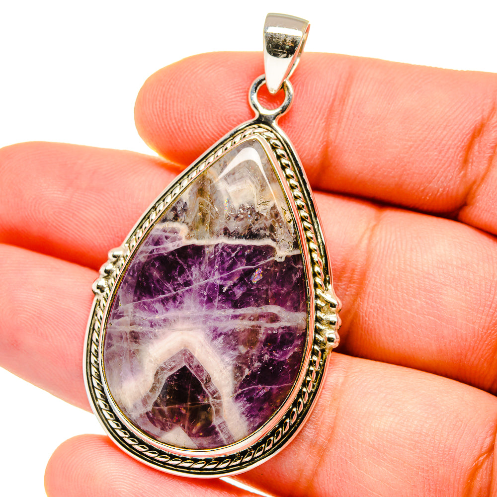 Chevron Amethyst Pendants handcrafted by Ana Silver Co - PD15602