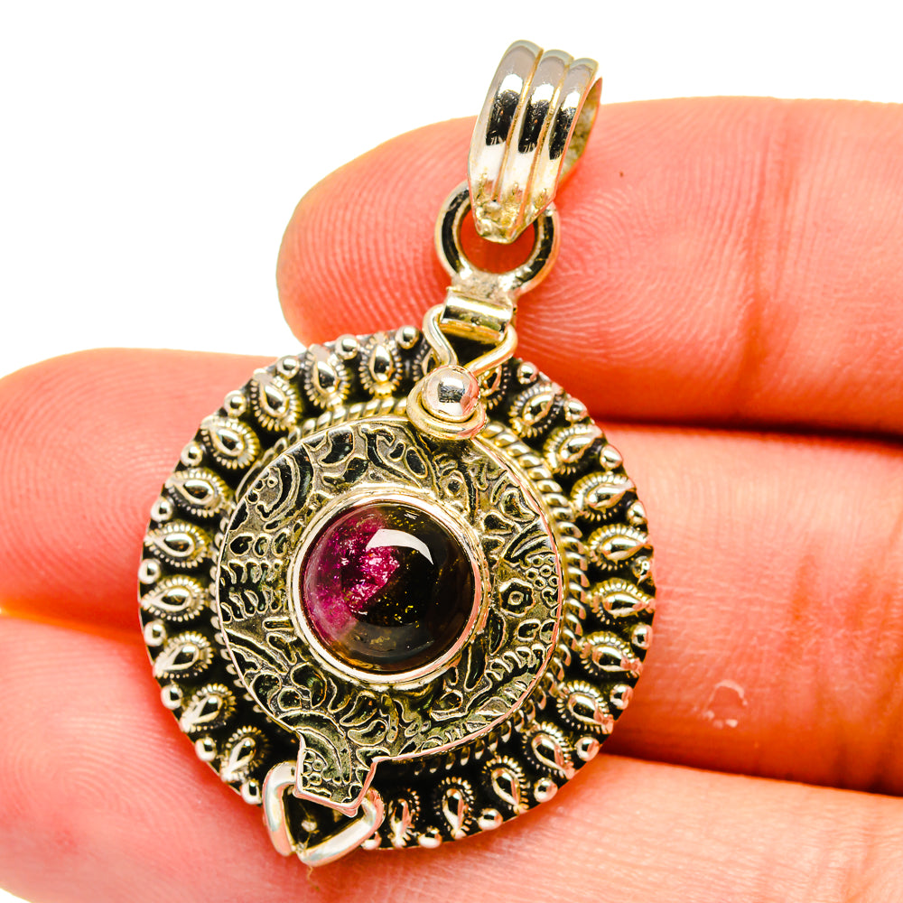 Watermelon Tourmaline Pendants handcrafted by Ana Silver Co - PD15637
