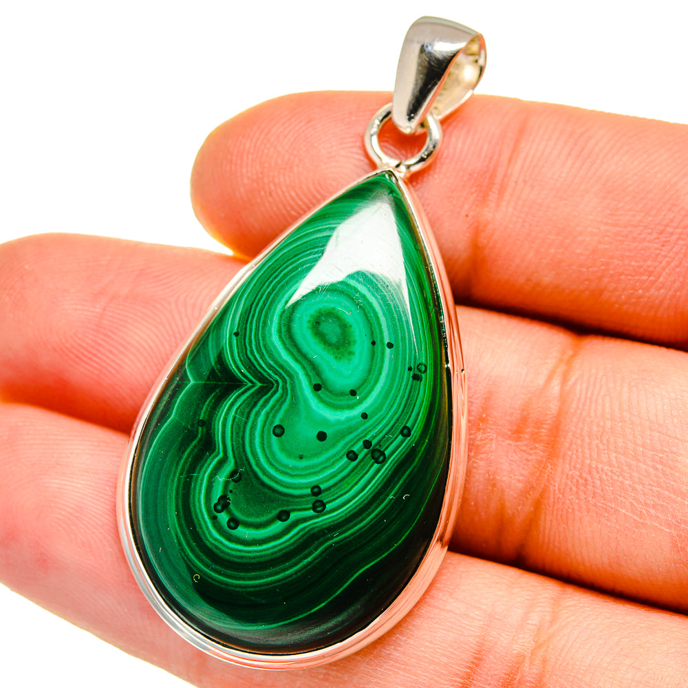 Malachite Pendants handcrafted by Ana Silver Co - PD15677