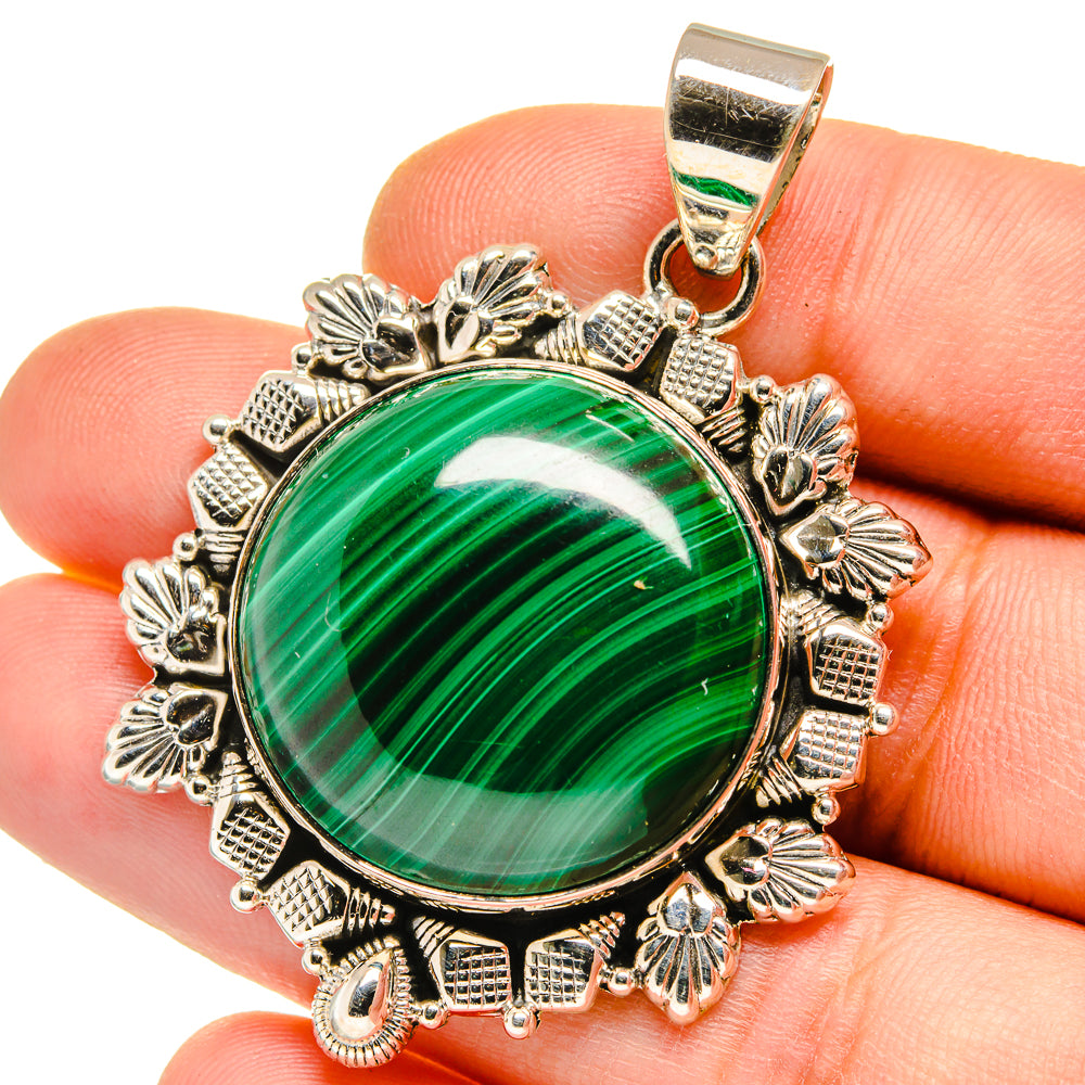 Malachite Pendants handcrafted by Ana Silver Co - PD15679
