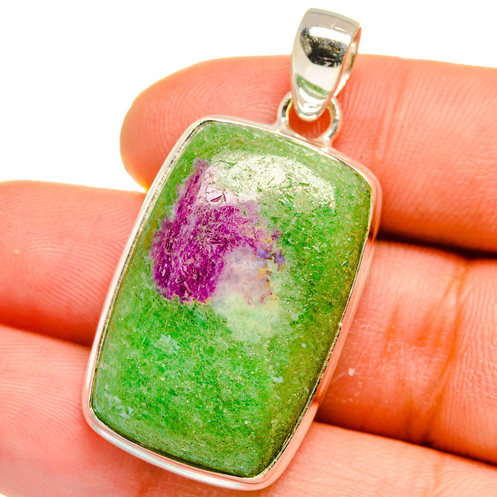 Ruby Zoisite Pendants handcrafted by Ana Silver Co - PD15687