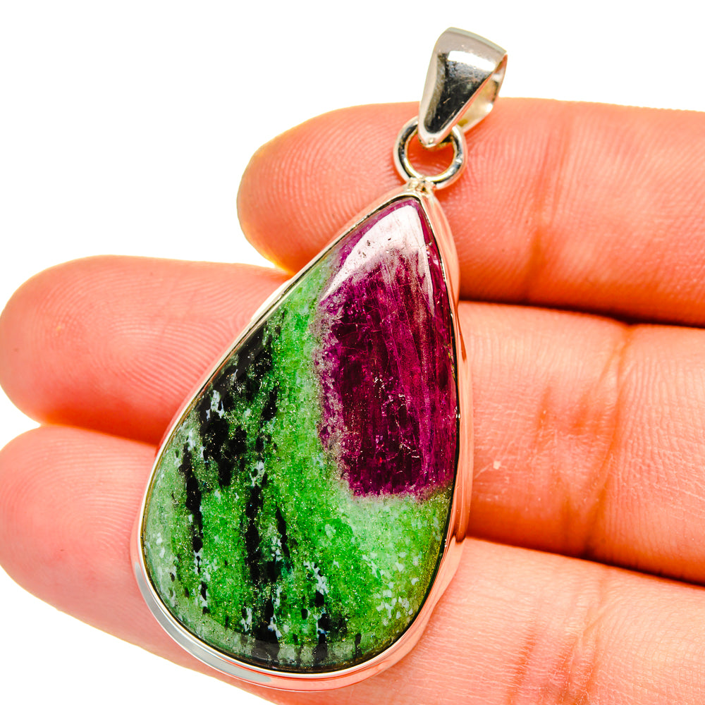 Ruby Zoisite Pendants handcrafted by Ana Silver Co - PD15688