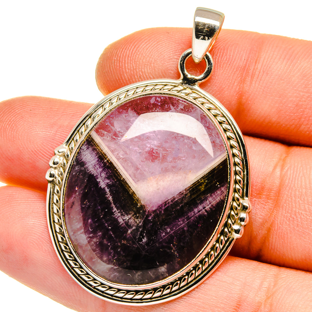 Chevron Amethyst Pendants handcrafted by Ana Silver Co - PD15711