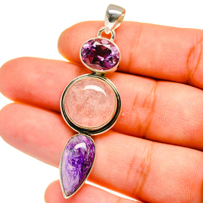 Rose Quartz Pendants handcrafted by Ana Silver Co - PD15723