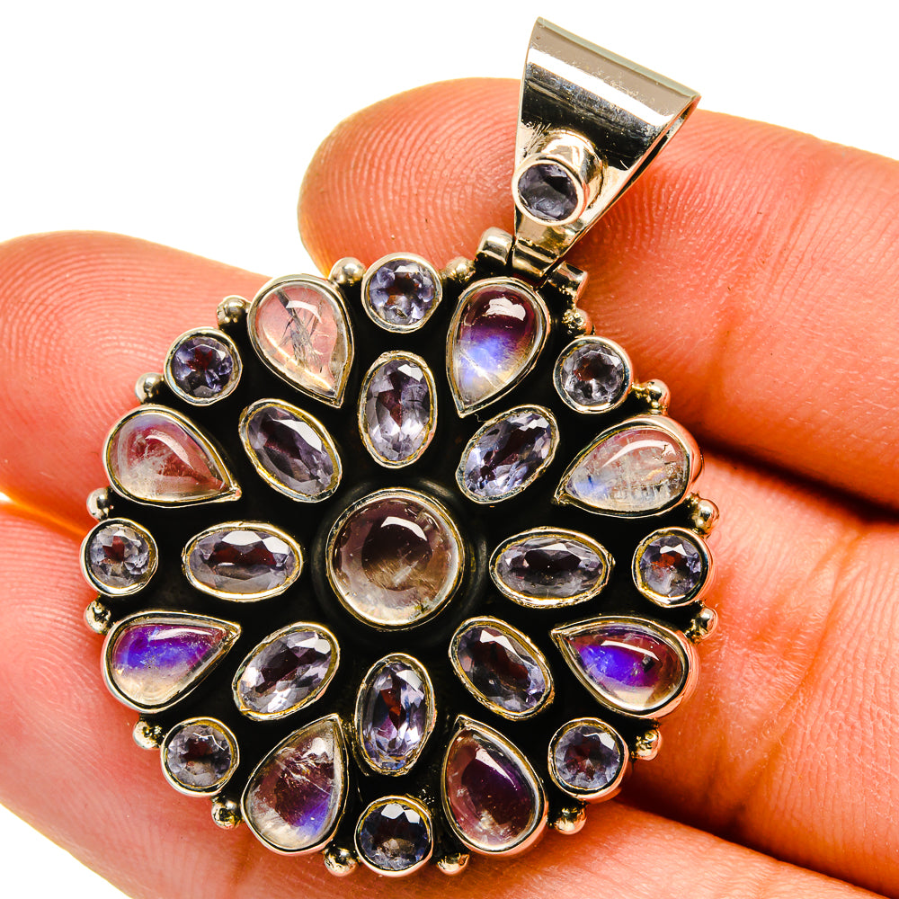 Rainbow Moonstone Pendants handcrafted by Ana Silver Co - PD15726