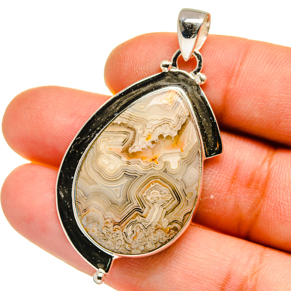 Laguna Lace Agate Pendants handcrafted by Ana Silver Co - PD15732