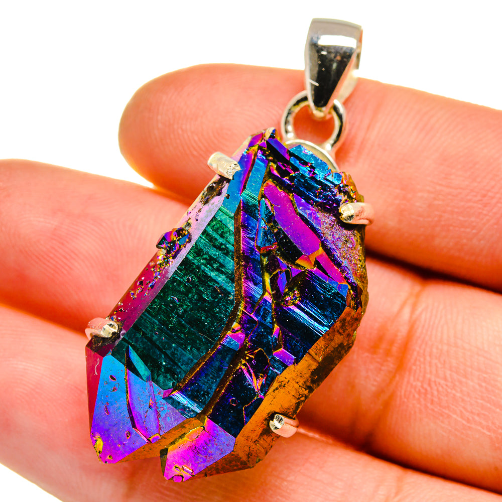 Titanium Sunshine Druzy Pendants handcrafted by Ana Silver Co - PD15737