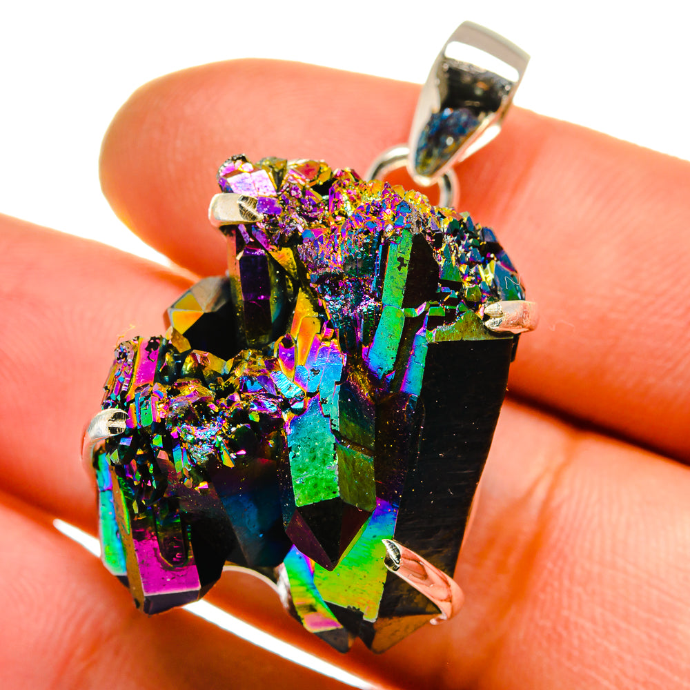 Titanium Sunshine Druzy Pendants handcrafted by Ana Silver Co - PD15738