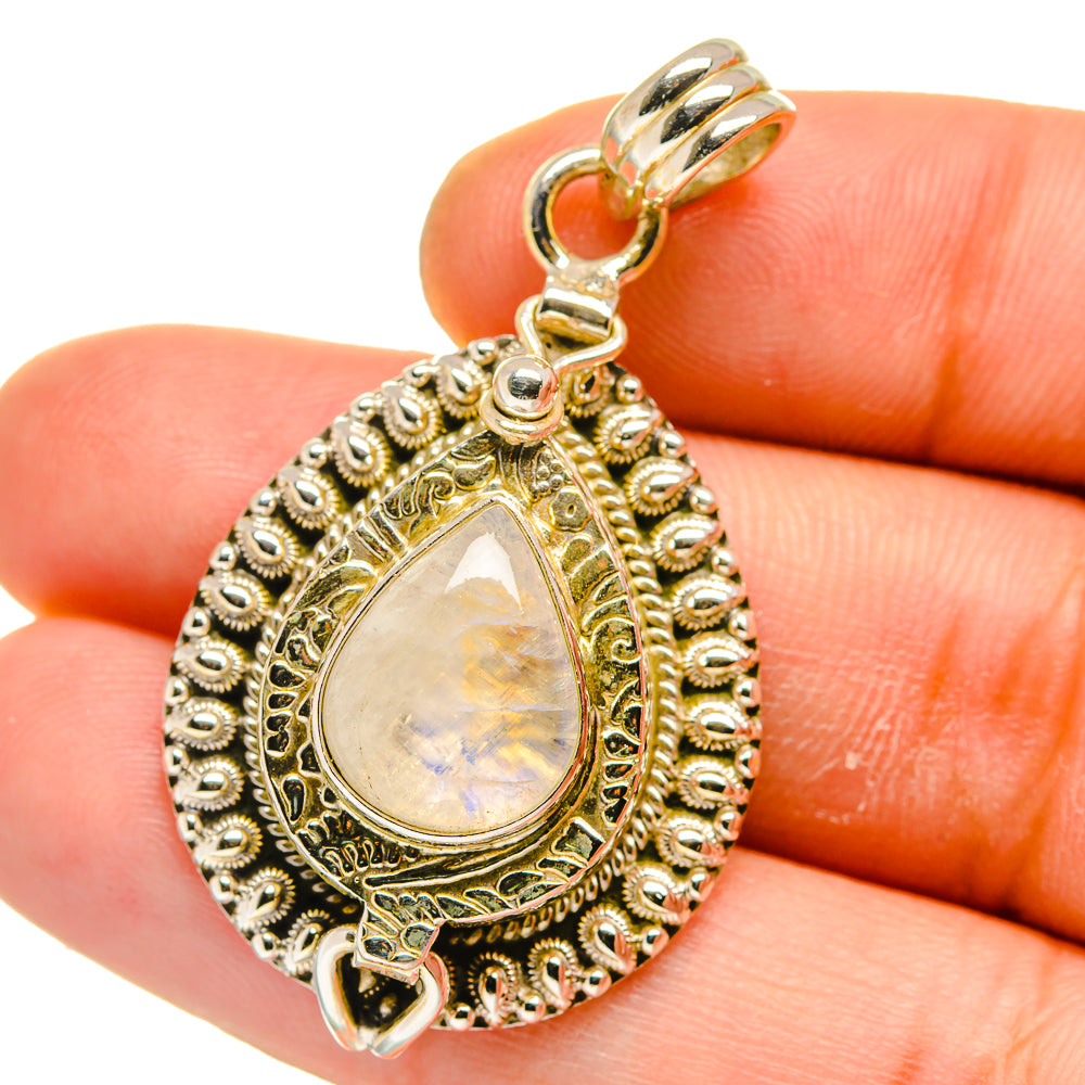 Rainbow Moonstone Pendants handcrafted by Ana Silver Co - PD15786