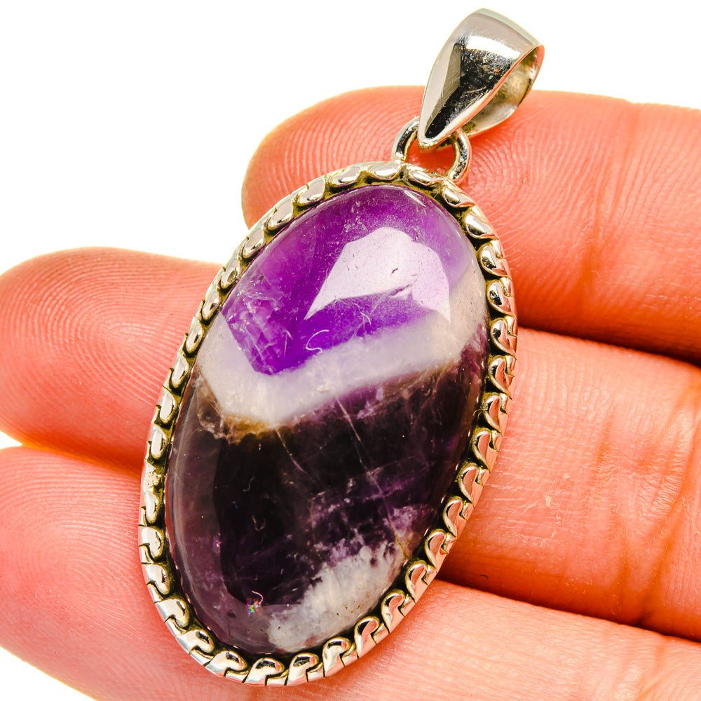Chevron Amethyst Pendants handcrafted by Ana Silver Co - PD15852