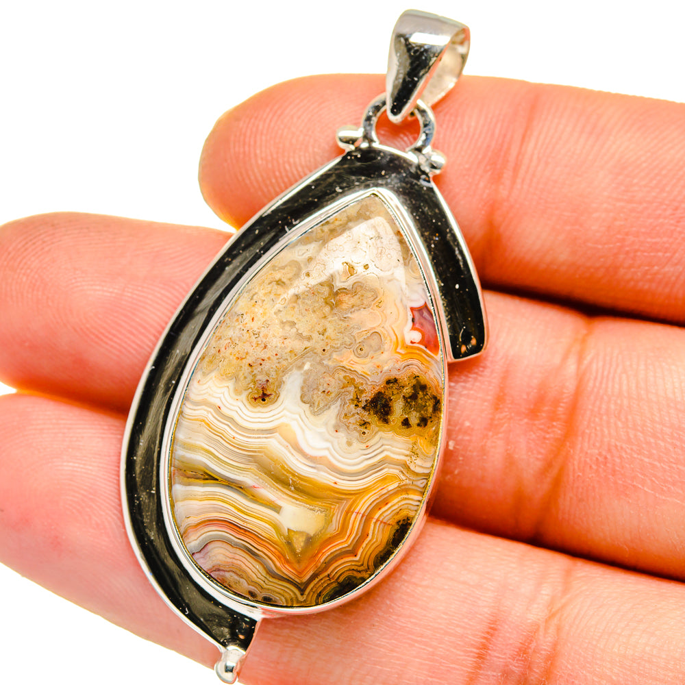 Laguna Lace Agate Pendants handcrafted by Ana Silver Co - PD15861