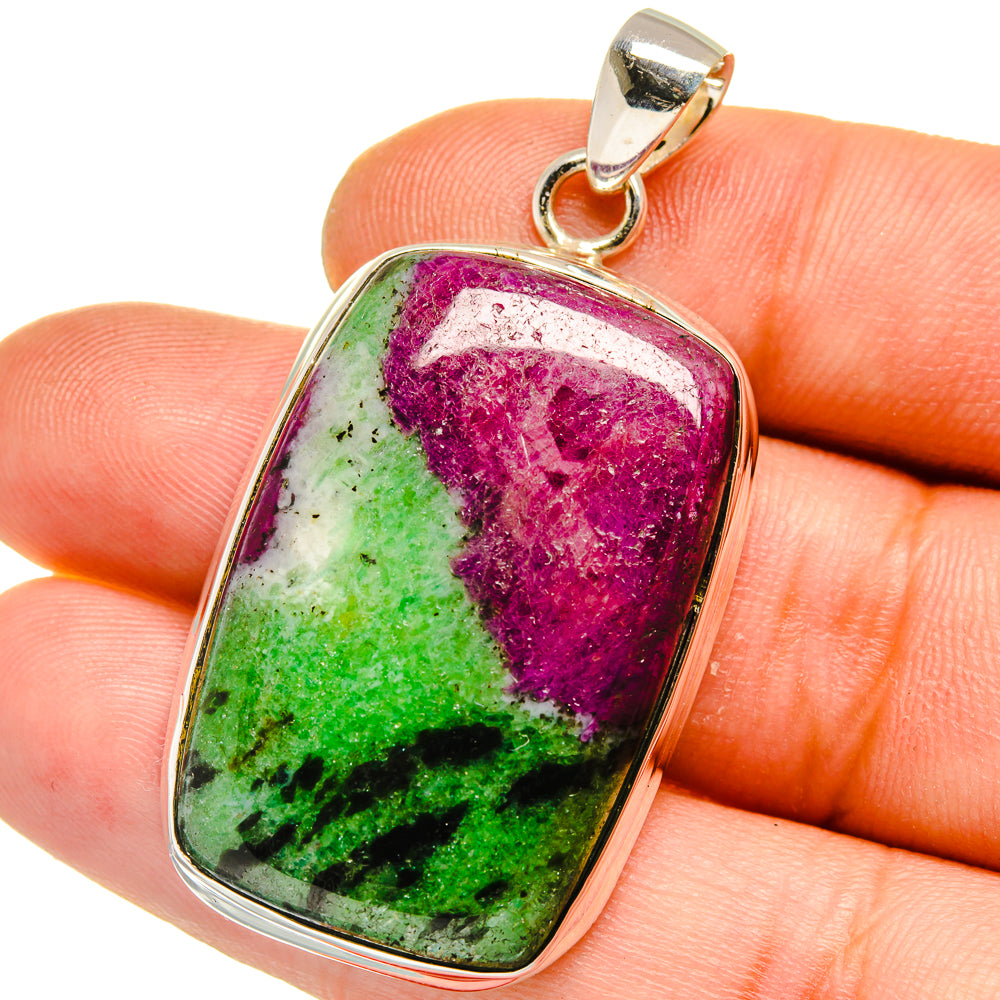 Ruby Zoisite Pendants handcrafted by Ana Silver Co - PD15905