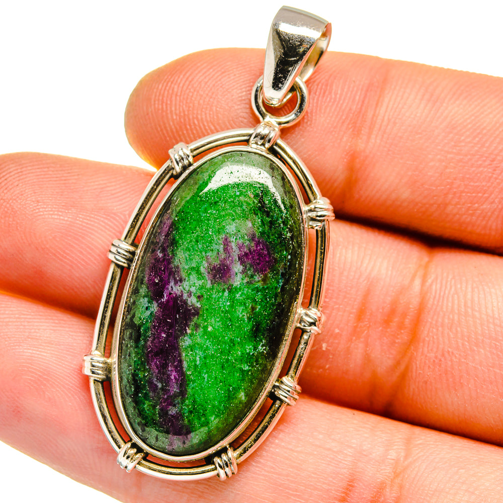 Ruby Zoisite Pendants handcrafted by Ana Silver Co - PD15918