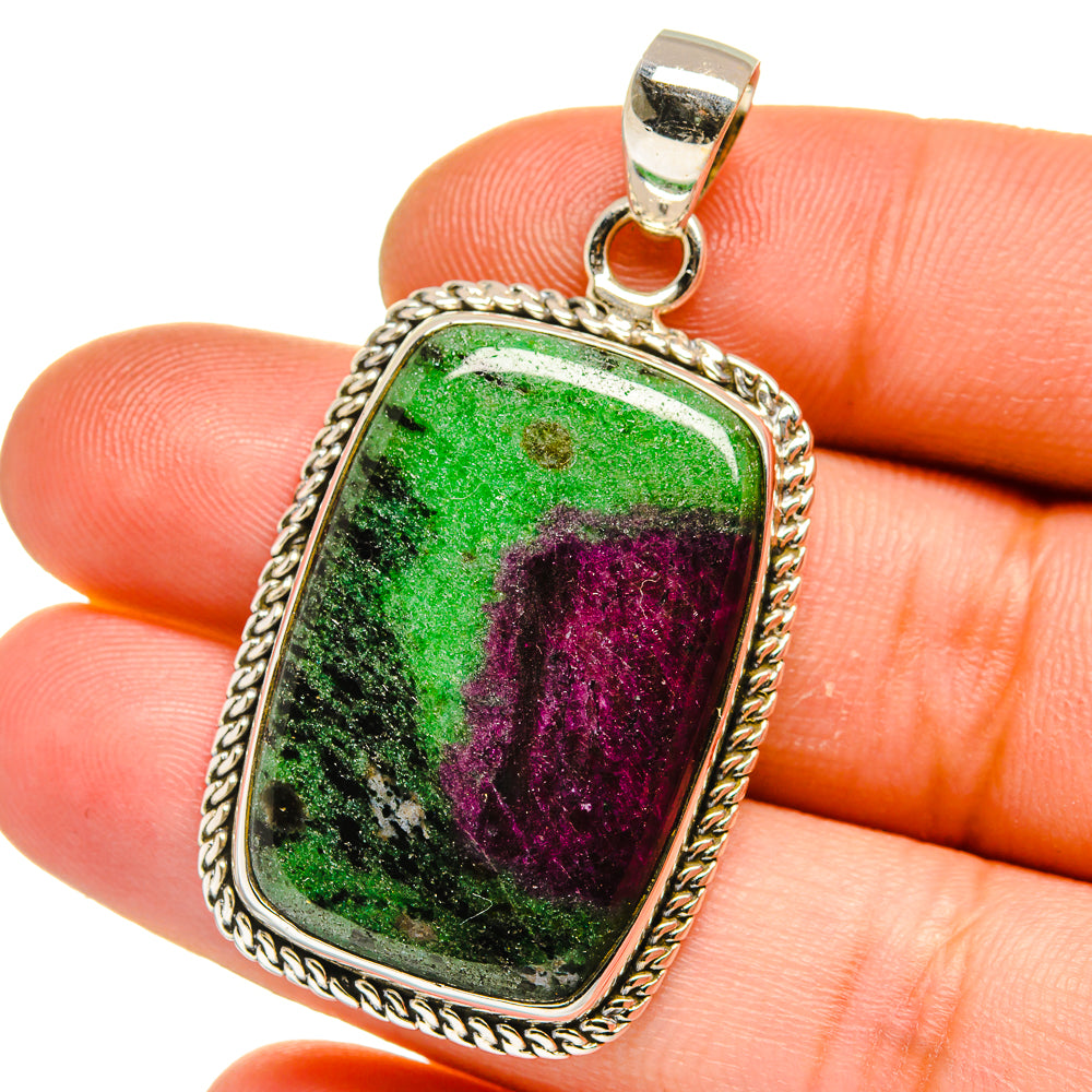 Ruby Zoisite Pendants handcrafted by Ana Silver Co - PD15919