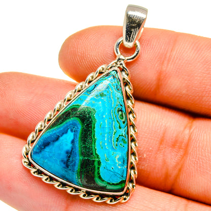 Malachite In Chrysocolla Pendants handcrafted by Ana Silver Co - PD15927