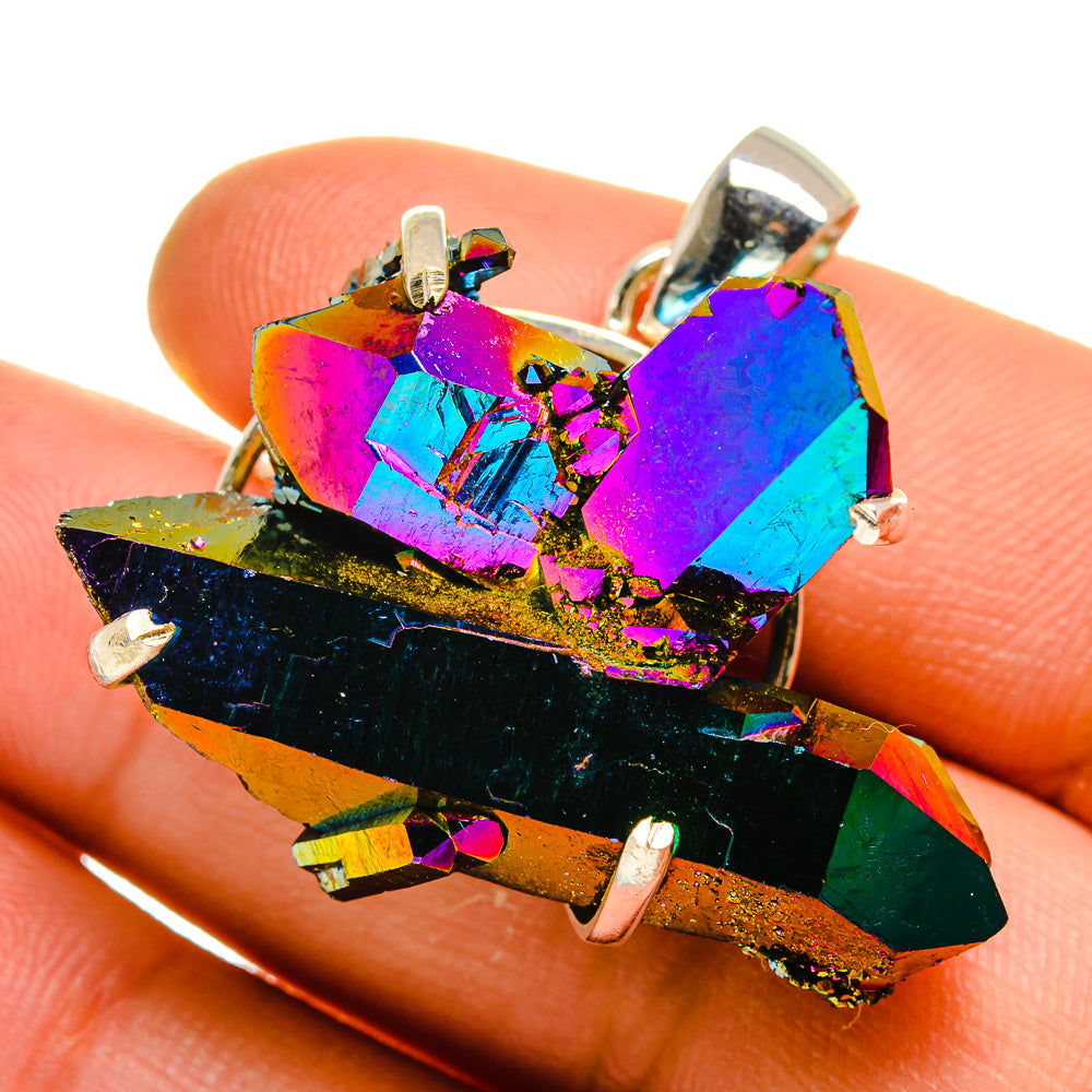 Titanium Sunshine Druzy Pendants handcrafted by Ana Silver Co - PD15934