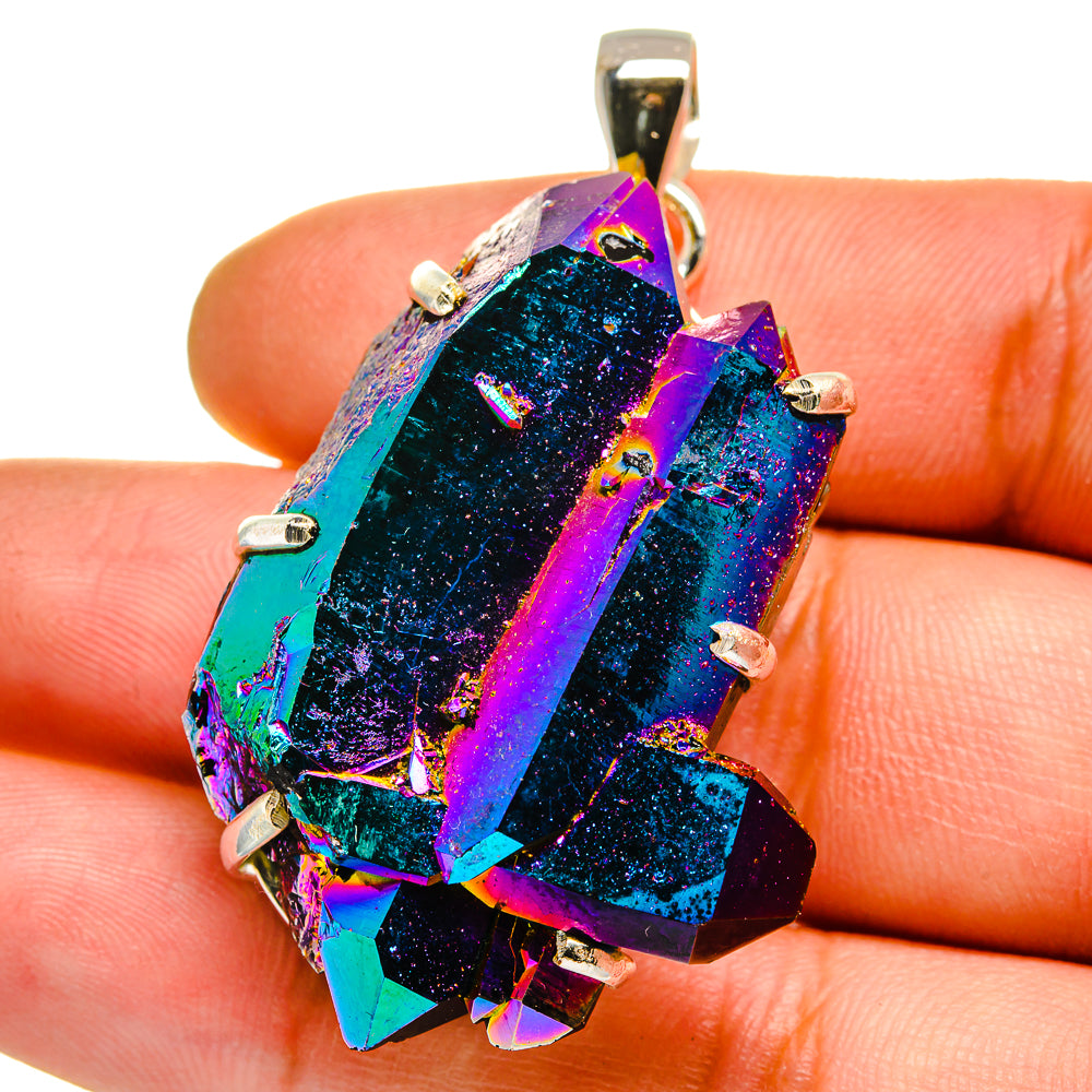 Titanium Sunshine Druzy Pendants handcrafted by Ana Silver Co - PD15936