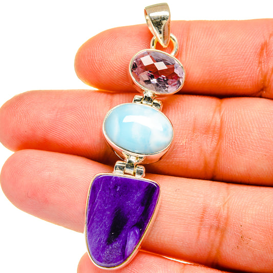 Charoite Pendants handcrafted by Ana Silver Co - PD15968
