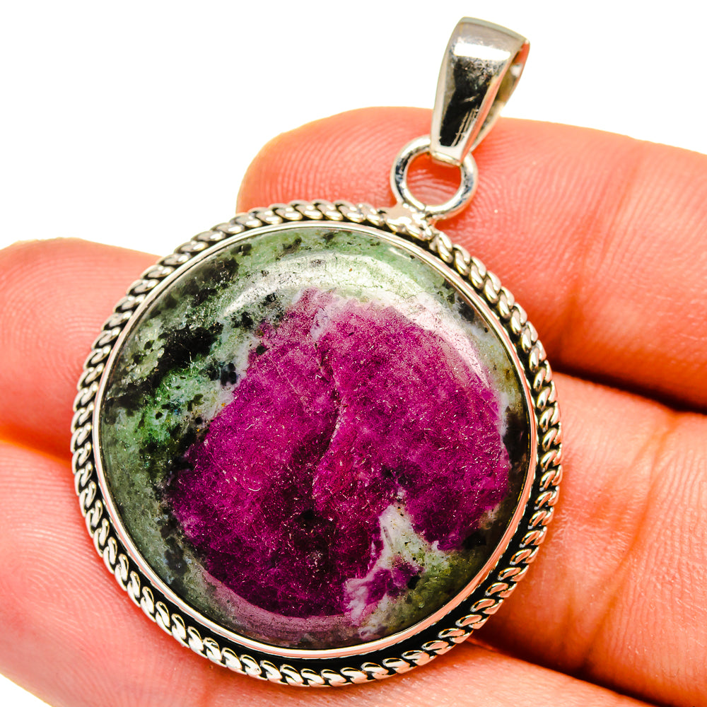 Ruby Zoisite Pendants handcrafted by Ana Silver Co - PD15973