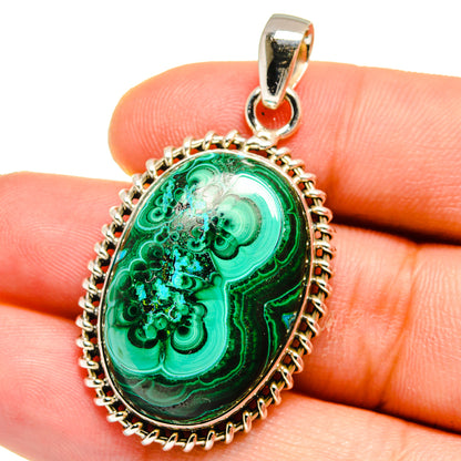 Malachite In Chrysocolla Pendants handcrafted by Ana Silver Co - PD15978