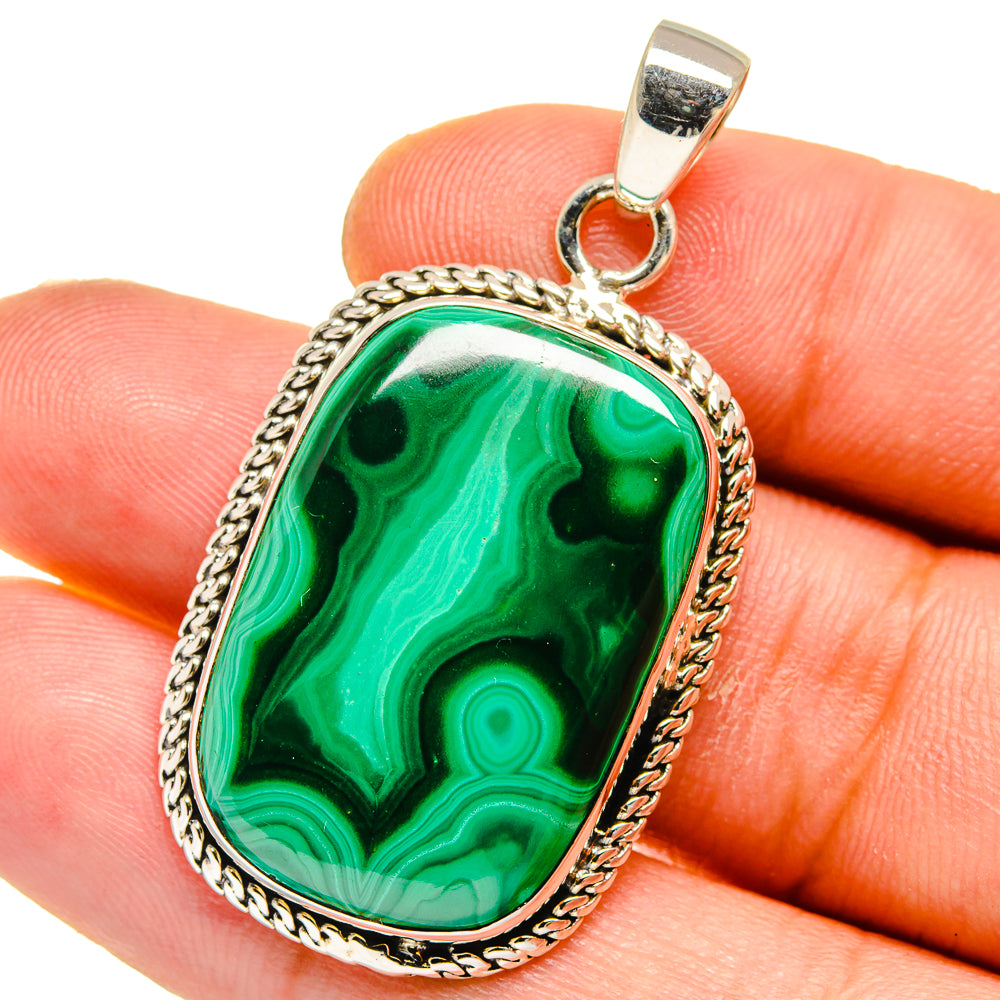 Malachite Pendants handcrafted by Ana Silver Co - PD15979