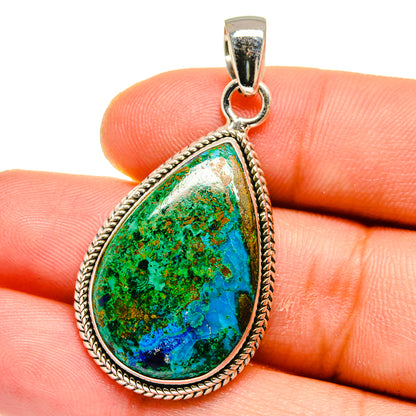 Malachite In Chrysocolla Pendants handcrafted by Ana Silver Co - PD15982