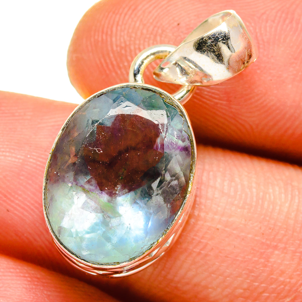 Blue Fluorite Pendants handcrafted by Ana Silver Co - PD16001