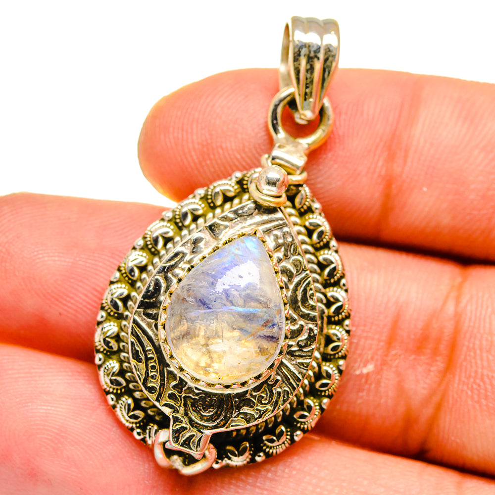Rainbow Moonstone Pendants handcrafted by Ana Silver Co - PD16005