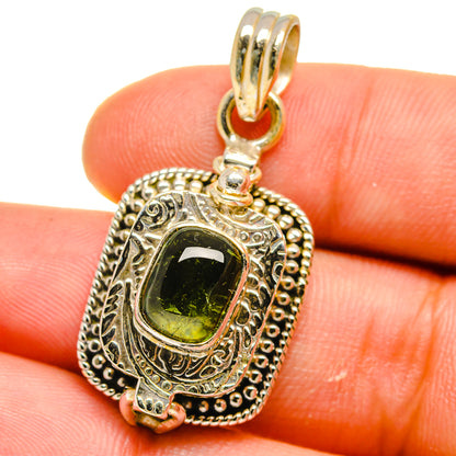 Green Tourmaline Pendants handcrafted by Ana Silver Co - PD16007