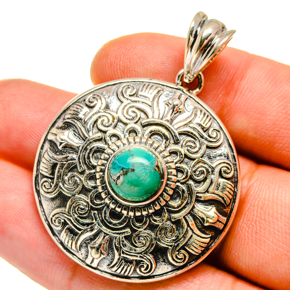 Tibetan Turquoise Pendants handcrafted by Ana Silver Co - PD16026