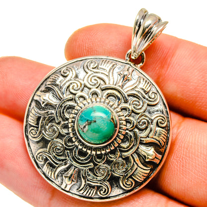 Tibetan Turquoise Pendants handcrafted by Ana Silver Co - PD16026