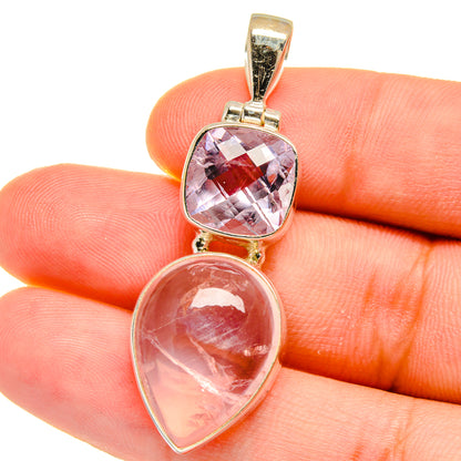 Rose Quartz Pendants handcrafted by Ana Silver Co - PD16056