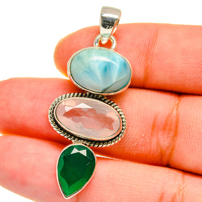 Rose Quartz Pendants handcrafted by Ana Silver Co - PD16061