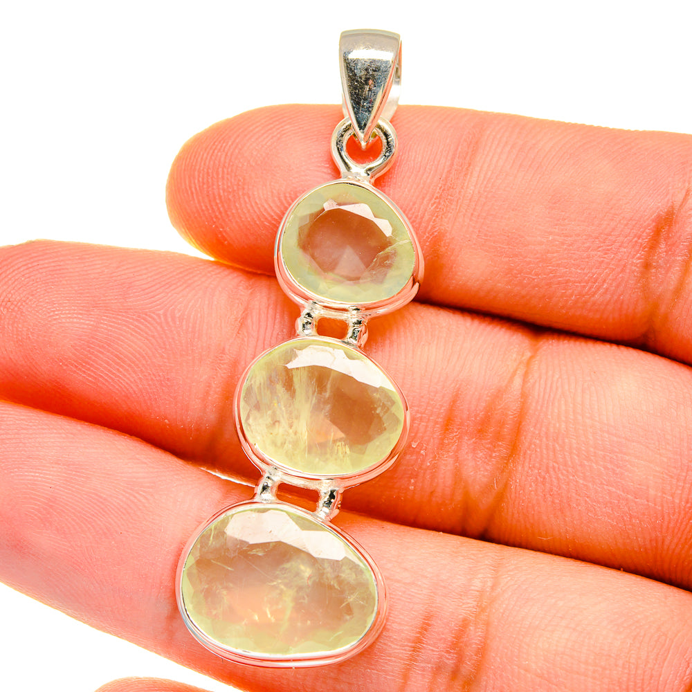 Prehnite Pendants handcrafted by Ana Silver Co - PD16068