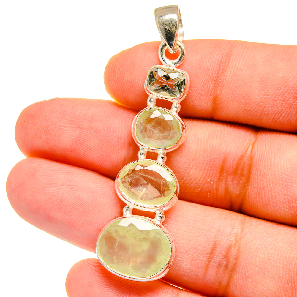 Prehnite Pendants handcrafted by Ana Silver Co - PD16079