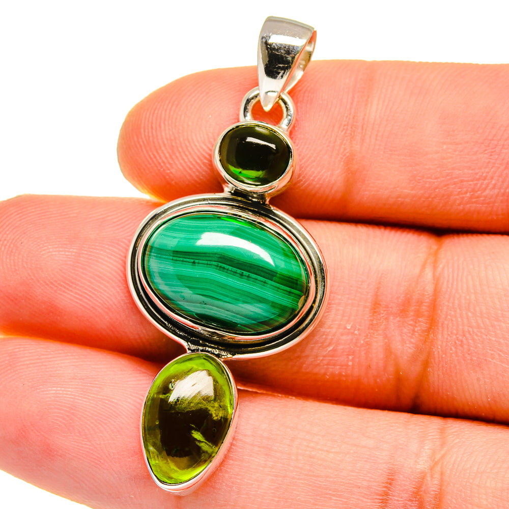 Malachite Pendants handcrafted by Ana Silver Co - PD16083