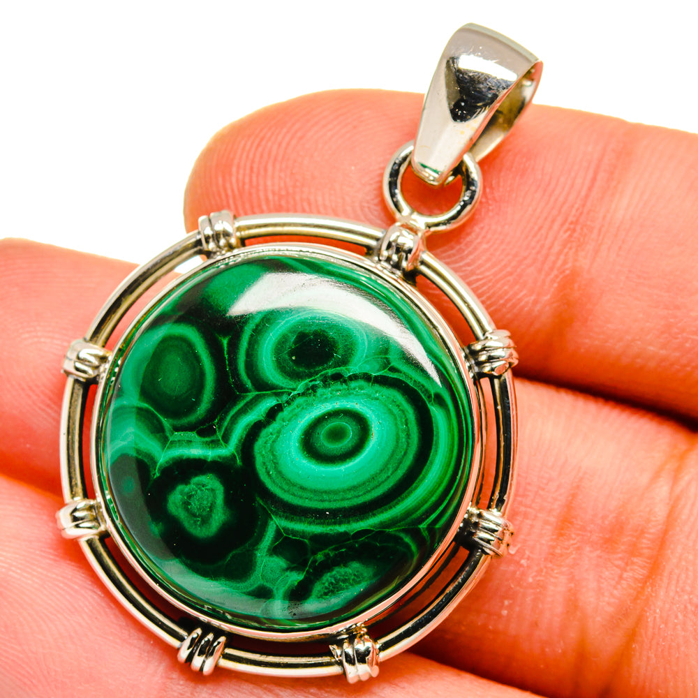 Malachite Pendants handcrafted by Ana Silver Co - PD16085