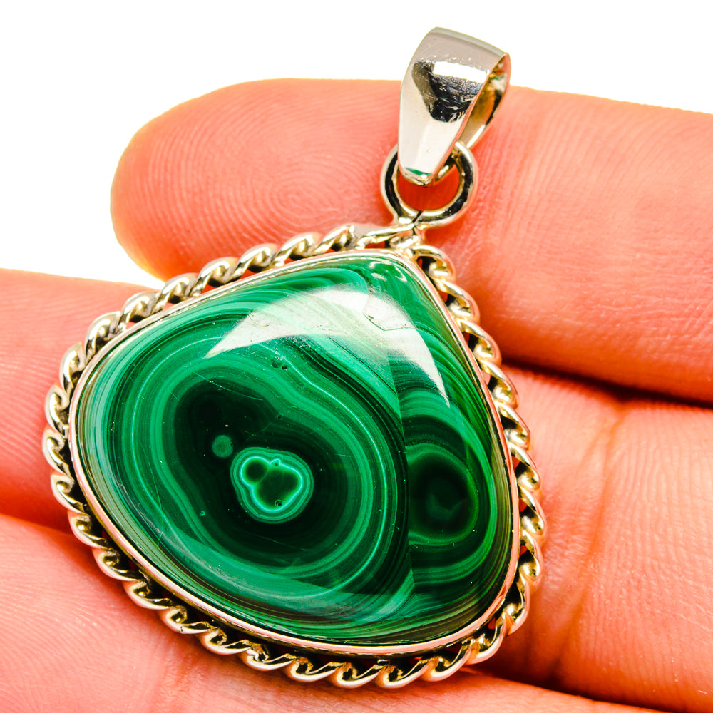 Malachite Pendants handcrafted by Ana Silver Co - PD16086
