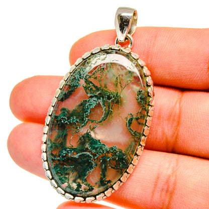 Green Moss Agate Pendants handcrafted by Ana Silver Co - PD16096