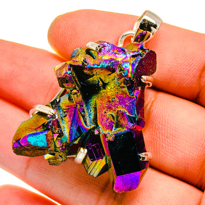Titanium Sunshine Druzy Pendants handcrafted by Ana Silver Co - PD16152