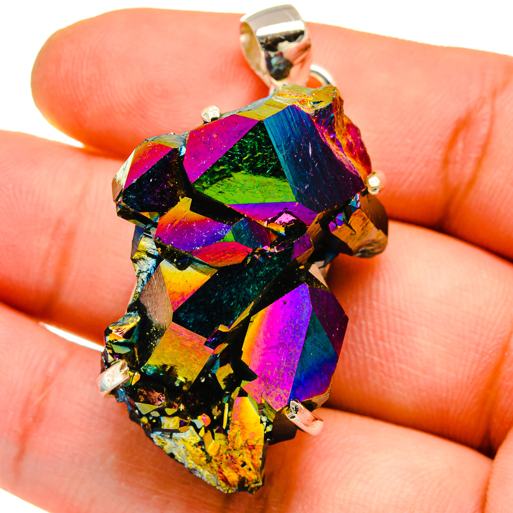 Titanium Sunshine Druzy Pendants handcrafted by Ana Silver Co - PD16153